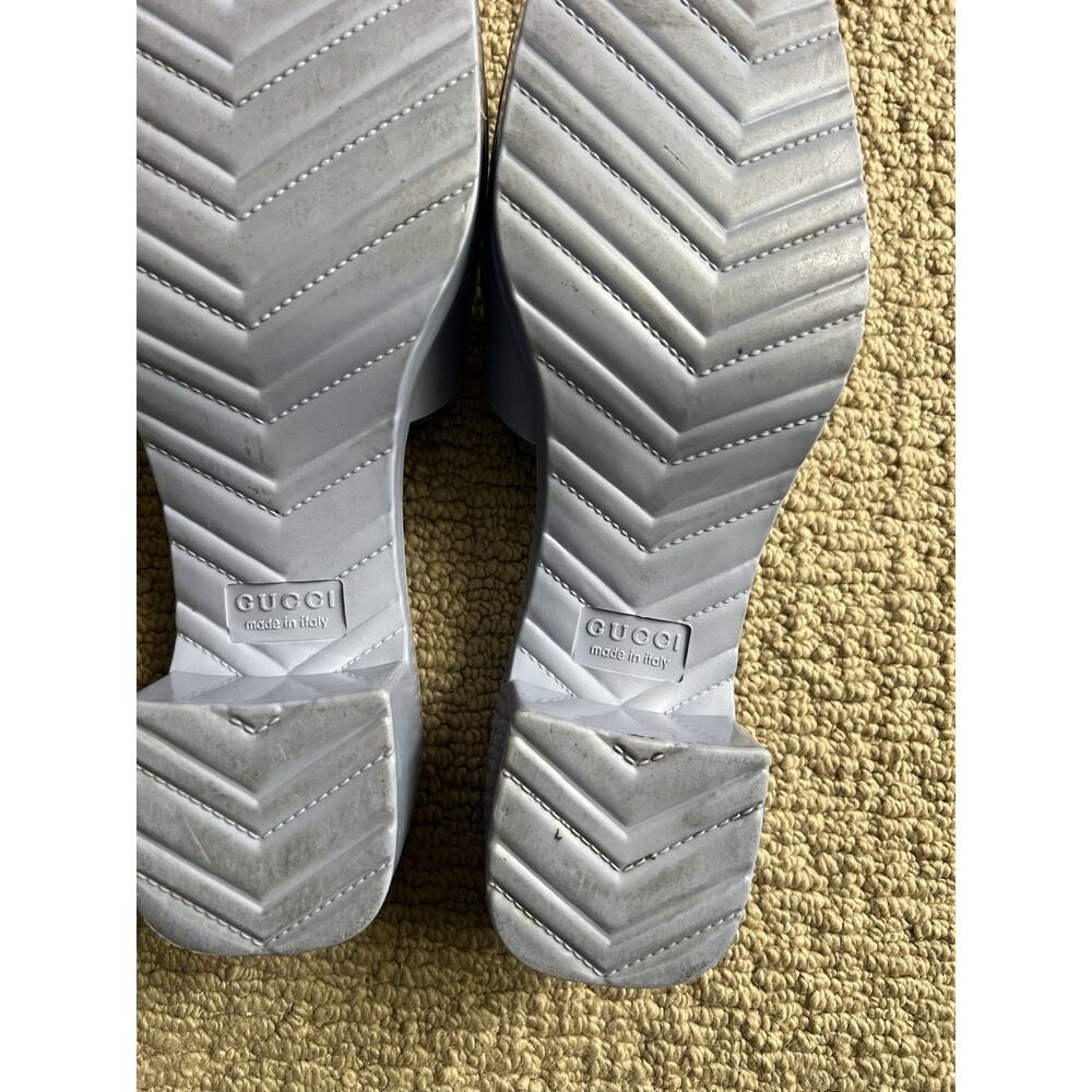 GUCCI Rubber Light Blue Platform Heels Womens EU 41 USA 11 Slip On - Picture 12 of 14